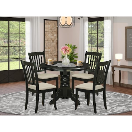 East West Furniture 5 Piece Shelton Dining Set - Black SHDA5-BLK-C